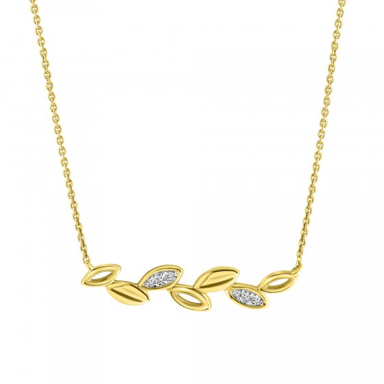 Halskette 375 Gold mit 6x Zirkonia weiß 