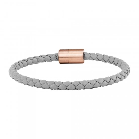 Armband Leder olivenblattgegerbt  grau rosé 