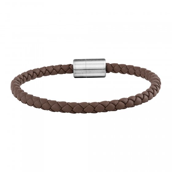 Armband Leder olivenblattgegerbt  braun Stahl 