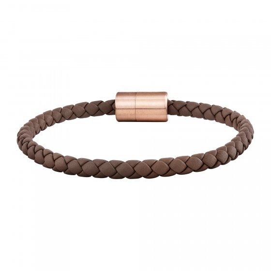 Armband Leder olivenblattgegerbt  braun rosé 
