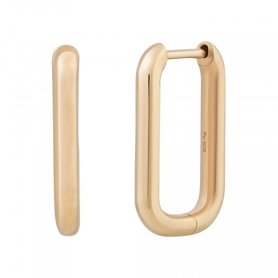 Creole 925 Sterling Silber gelb vergoldet quadratisch 