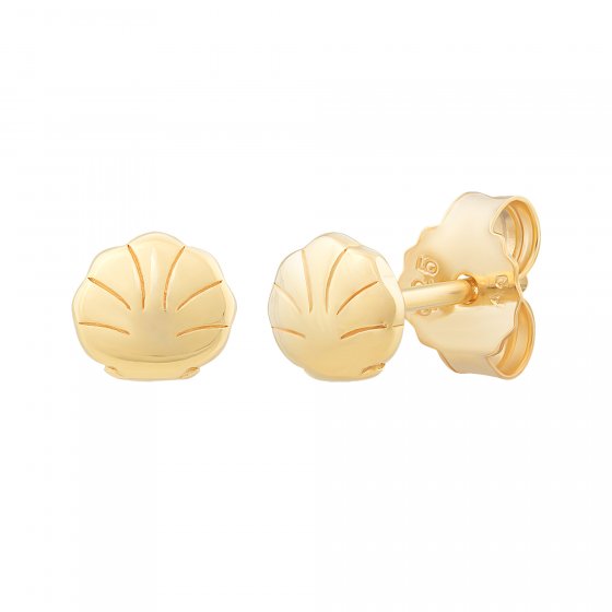 Ohrstecker 925 Sterling Silber gelb vergoldet Muschel 