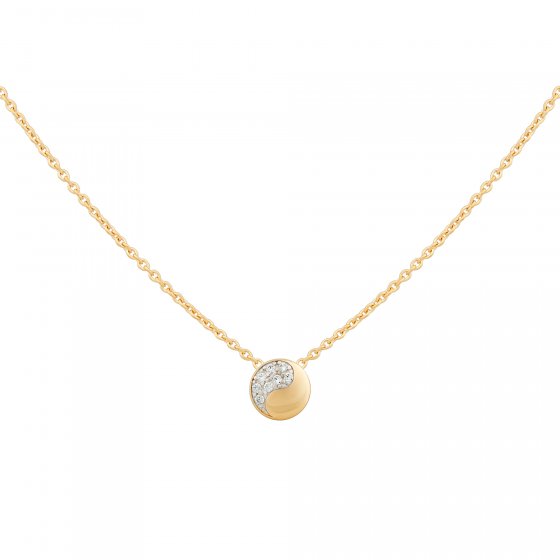 Kette 925 Silber vergoldet Yin & Yang Zirkonia 