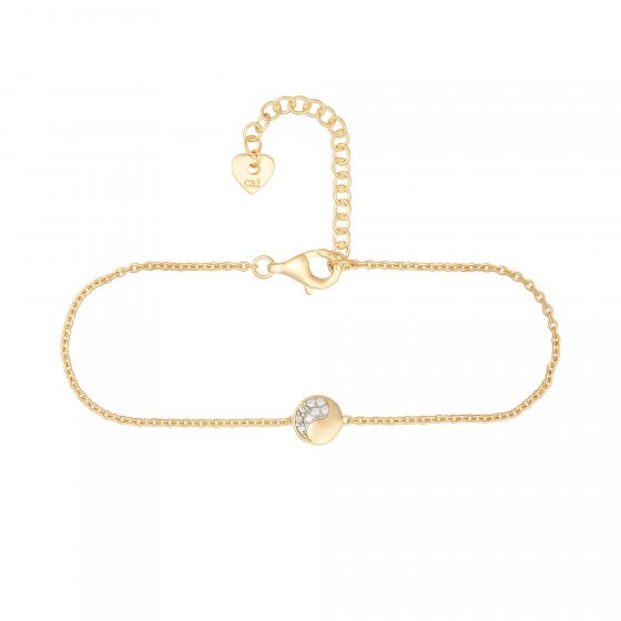 Armband 925 Silber vergoldet mit Yin & Yang Anhänger 