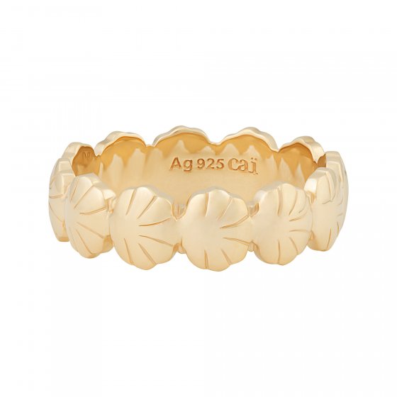 Ring 925 Sterling Silber vergoldet Shells Muscheln 