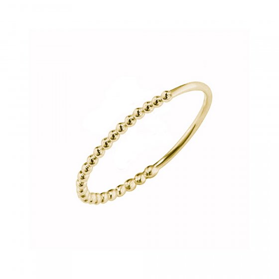 Ring 925 Silber halb-halb Kugeln vergoldet 