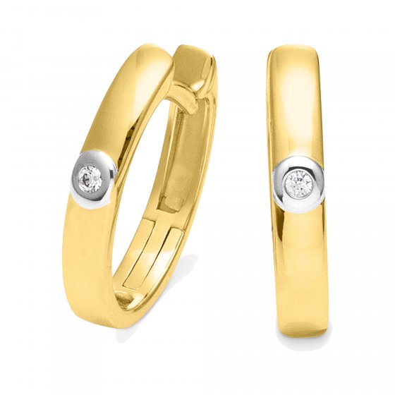 Ohrringe Gold 585 mit 2 Brillanten zus. 0,02ct. 