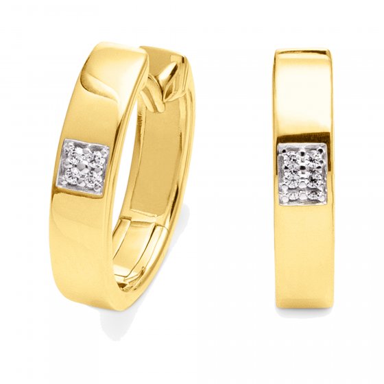 Ohrringe Gold 585 mit 6 Brillanten zus. 0,03ct. 