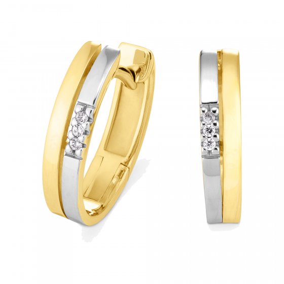 Ohrringe Gold 585 mit 6 Brillanten zus. 0,03ct. 