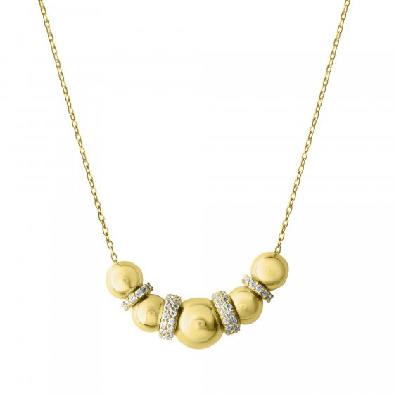 Collier 585 Gold gelb Zirkonia weiß 