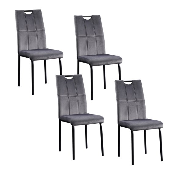 Esszimmerstuhl Denton Samt Grau 4er-Set 