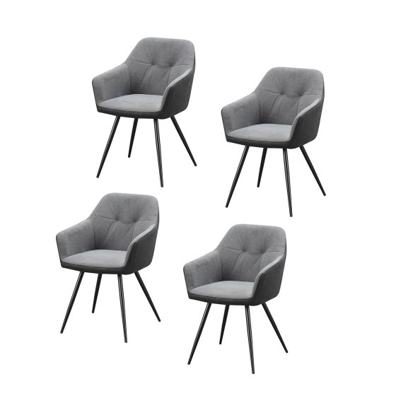 Esszimmerstuhl 4er Set Anthrazit/Grau Joschka 