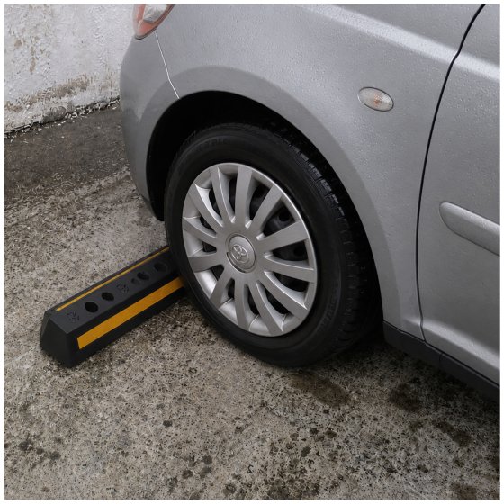 Radstopper 2er Set Parkplatzbegrenzung mit Reflektorstreifen Kunststoff 