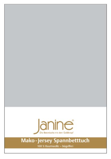 Spannbetttuch Mako Feinjersey Janine silber | 180-200x200 cm