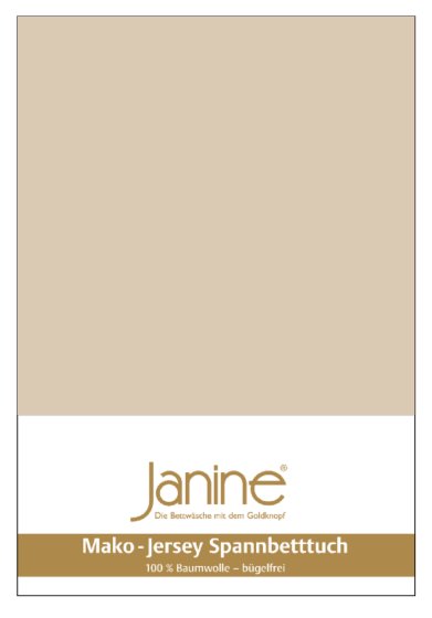 Spannbetttuch Mako Feinjersey Janine sand | 180-200x200 cm