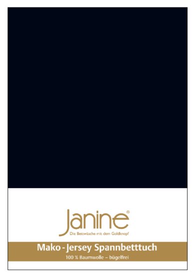 Spannbetttuch Mako Feinjersey Janine schwarz | 180-200x200 cm