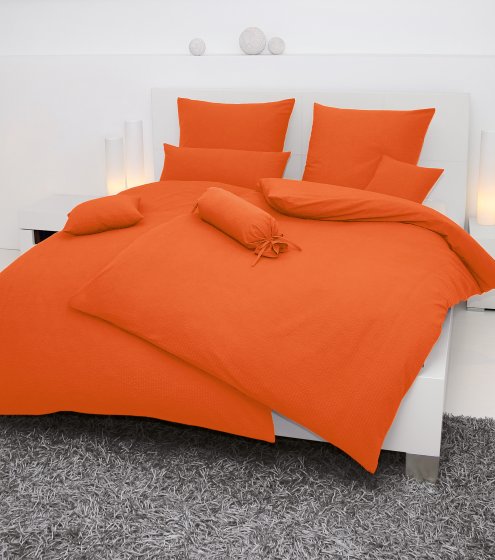 Baumwoll Bettwäsche Piano Janine orange | 155x220, 80x80