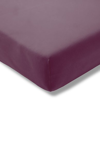 Spannbetttuch Zwirn-Jersey Topper ESTELLA aubergine | 180x200
