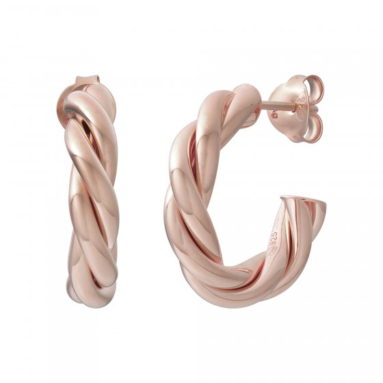 Creole 925 Sterling Silber rosé vergoldet twisted medium 