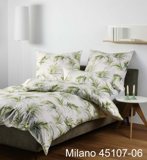 Baumwoll Bettwäsche Milano Janine grün | 135x200