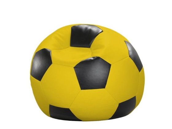 Fußball-Sitzball Kunstleder gelb/schwarz Ø 90 cm linke 