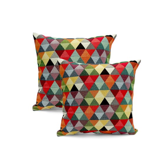 Kissenhülle Dreiecke 40x40 cm 2er-Set linke 