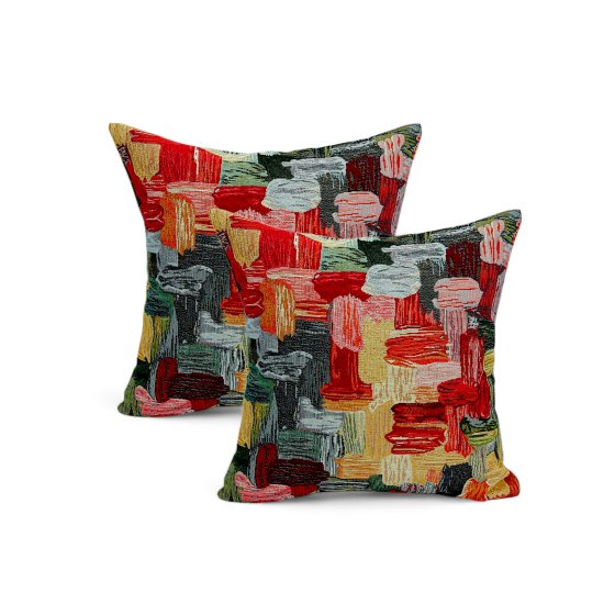 Kissenhülle Bunte Kunst 40x40 cm 2er-Set linke 