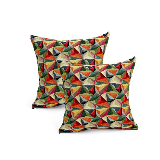 Kissenhülle Dreiecke 3D 50x50 cm 2er-Set linke 