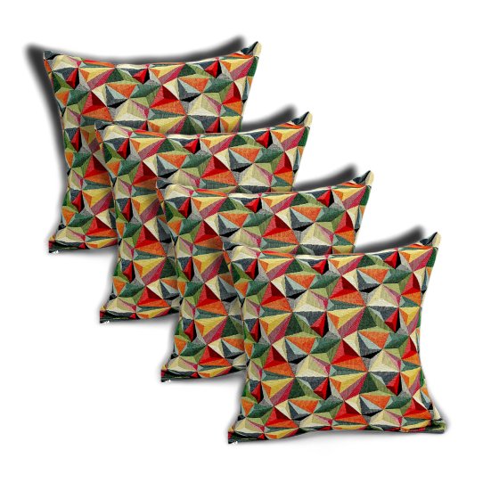 Kissenhülle Dreiecke 3D 40x40 cm 4er-Set linke 