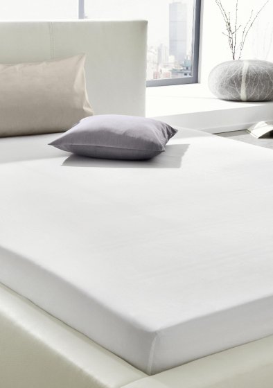 Spannbetttuch Uni-Satin HAHN weiß | 180x200