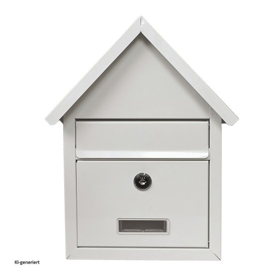 Briefkasten Amin Weiß mit Spitzdach 