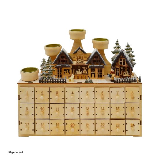 Adventsleuchter mit Adventskalender zum Befüllen 