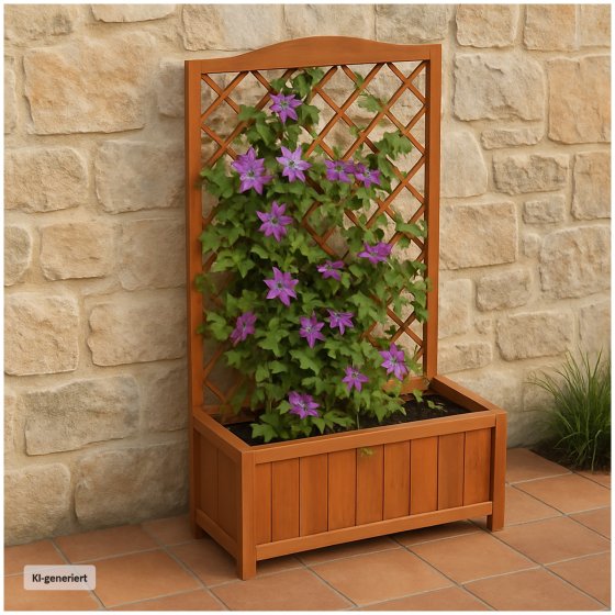 Pflanzkasten mit Rankgitter aus Holz Blumenkasten für Terrasse und Balkon 