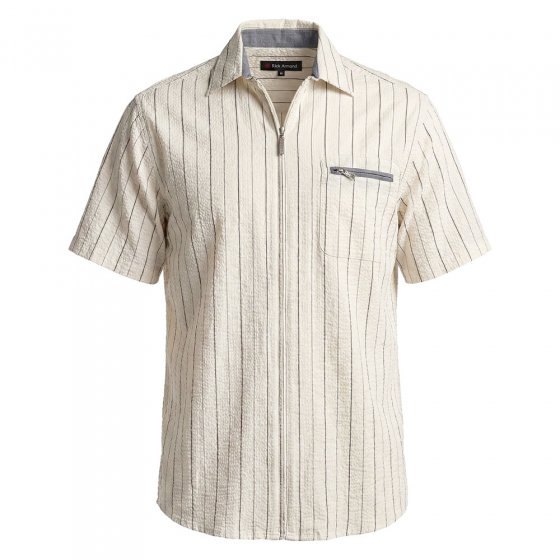 Seersuckerhemd mit Reißverschluss 