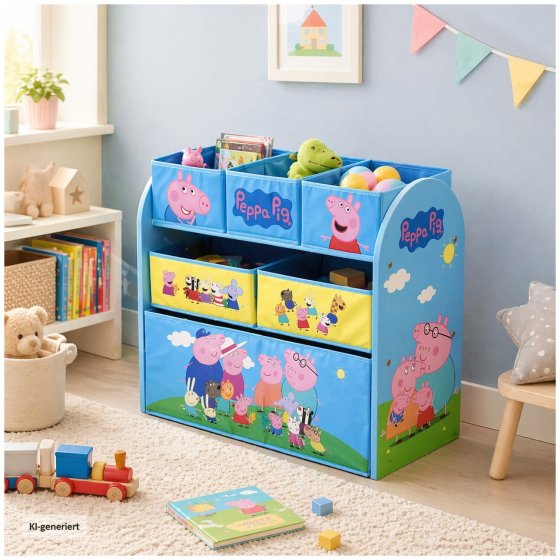 Peppa Pig Aufbewahrungsregal Kinder 3-stöckig mit Boxen 