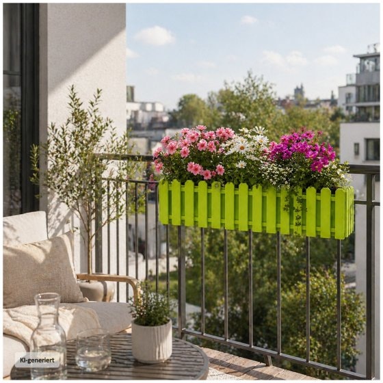 Blumenkasten mit Wasserspeicher Nessa 75 cm Grün 