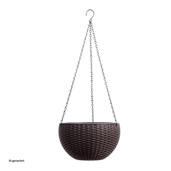 Blumenampel Nessa Rattanoptik Braun 