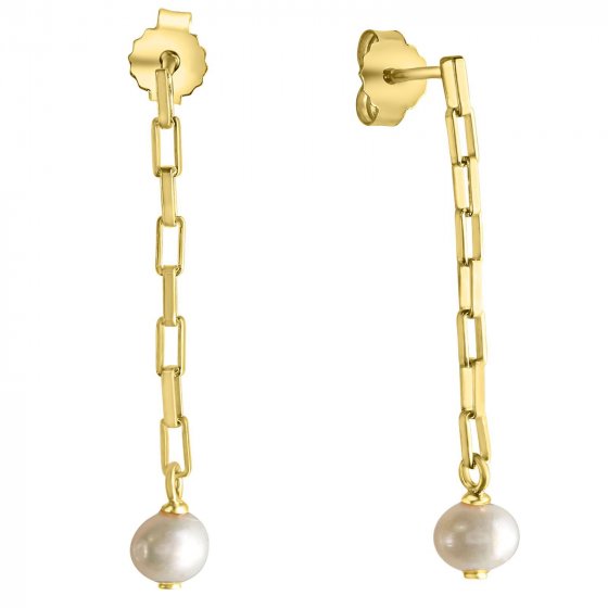 Ohrring 925 Silber vergoldet mit Süßwasserzuchtperlen 