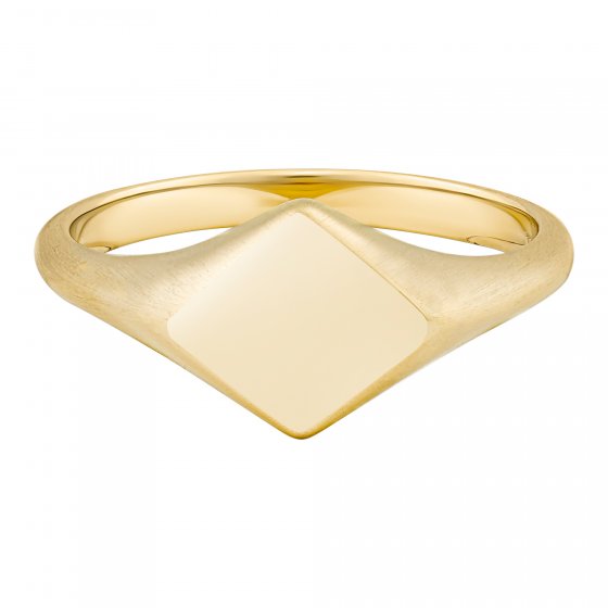 Ring 925 Sterling Silber vergoldet Siegelring Raute 