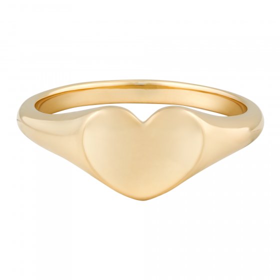 Ring 925 Sterling Silber vergoldet Siegelring Herz 