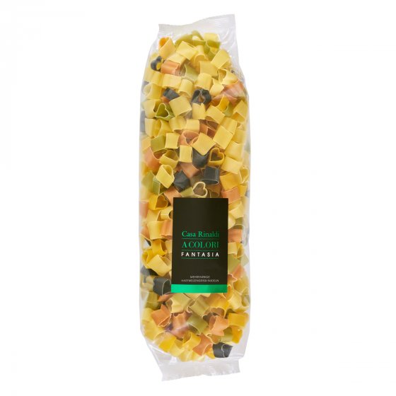 Casa Rinaldi Pasta Cuoricini Arlecchino (500gr) Bunte Herzchennudeln 1er Pack