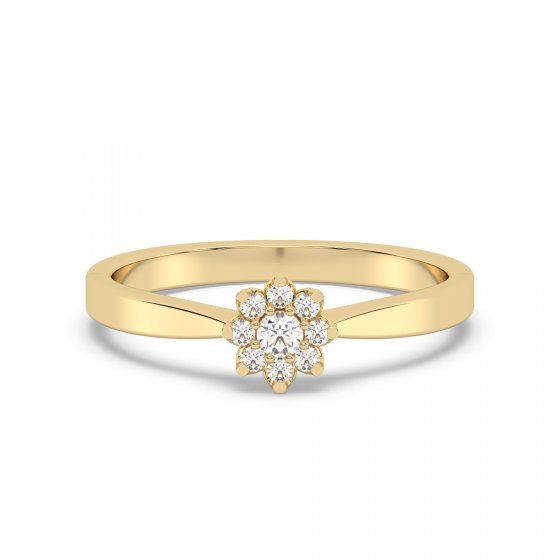 Ring 585 Gelbgold mit im Labor gezüchteten Diamanten 