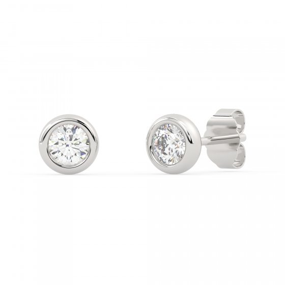 Ohrring 585 Weißgold mit im Labor gezüchteten Diamanten 
