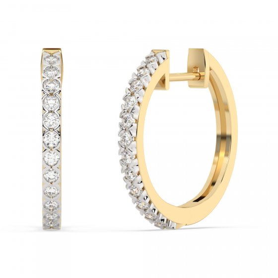 Ohrringe 585 Gelbgold mit 24 im Labor gezüchteten Diamanten 