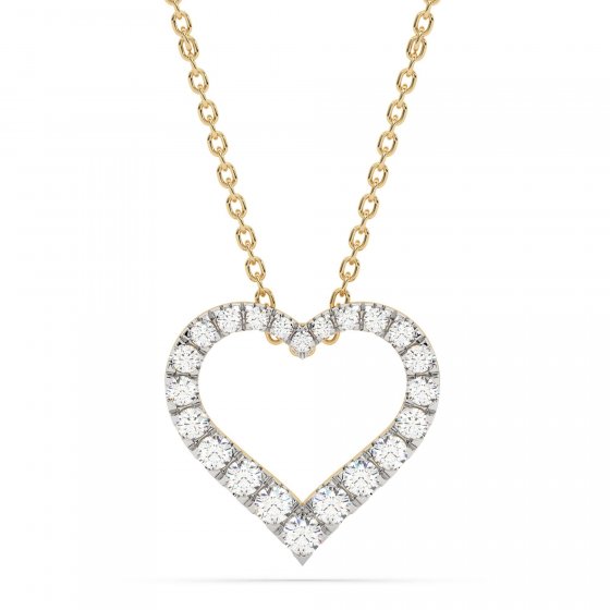 Halskette 585 Gelbgold mit 22 im Labor gezüchteten Diamanten 