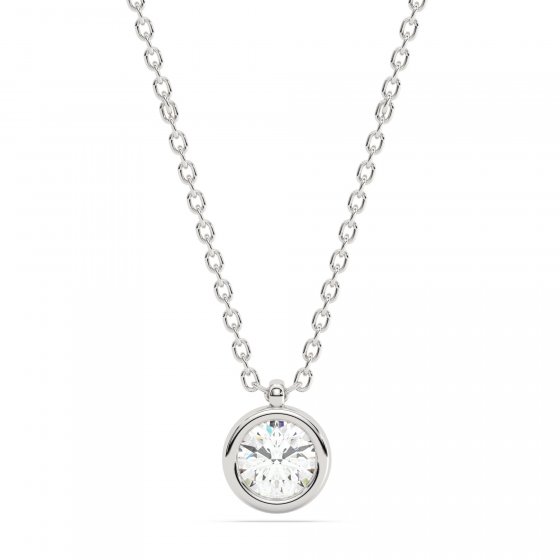 Halskette 585 Weißgold mit im Labor gezüchtetem Diamanten 