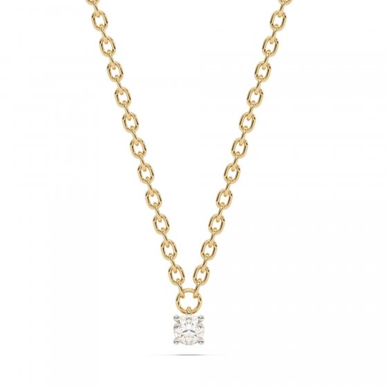 Halskette 585 Gelbgold mit einem im Labor gezüchteten Diamanten 