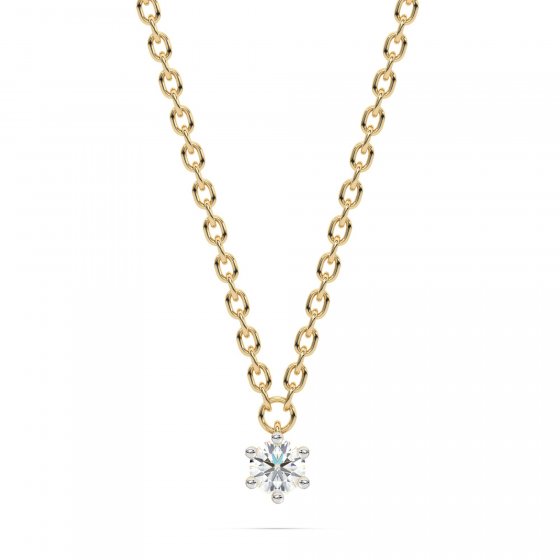 Halskette 585 Gelbgold mit  im Labor gezüchtetem Diamanten 