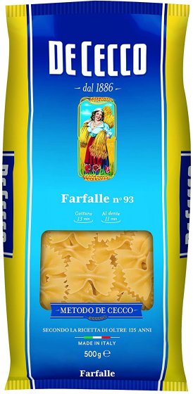 De Cecco Farfalle Nummer 93 Nudeln aus Hartweizengriess 500g 