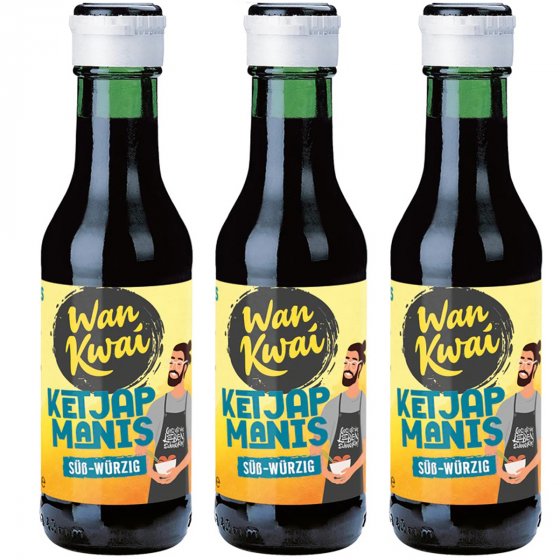 Wan Kwai Ketjap Manis nach indonesischer Art mild 125ml 3er Pack 